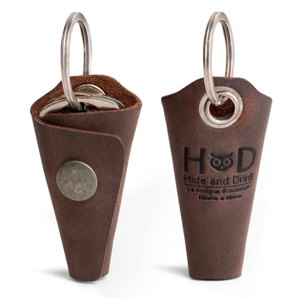 3815 Full Grain Leather Wrap Keychain, Organizer Snap Closure, Key Ring